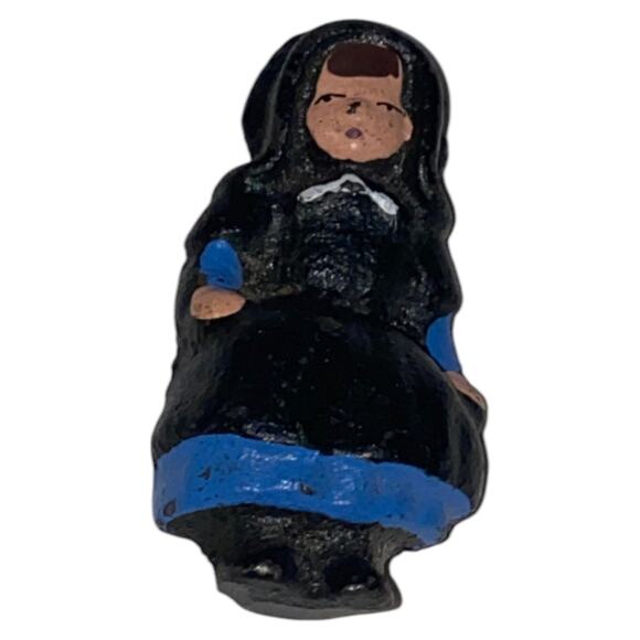 Vintage John Wright Cast Iron Amish 2 Girls on Bench 1997 Hand Painted Figurines - Picture 9 of 10